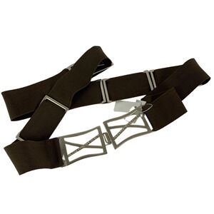 Plus Size 1.5" Wide Elastic Belt Decorative Dark Brown Silver Rhinestone